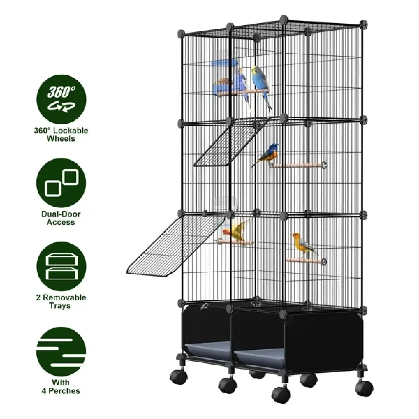 Bird Cage 46in Spacious Pet House with Perches