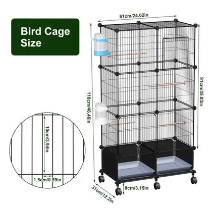 Bird Cage 46in Spacious Pet House with Perches