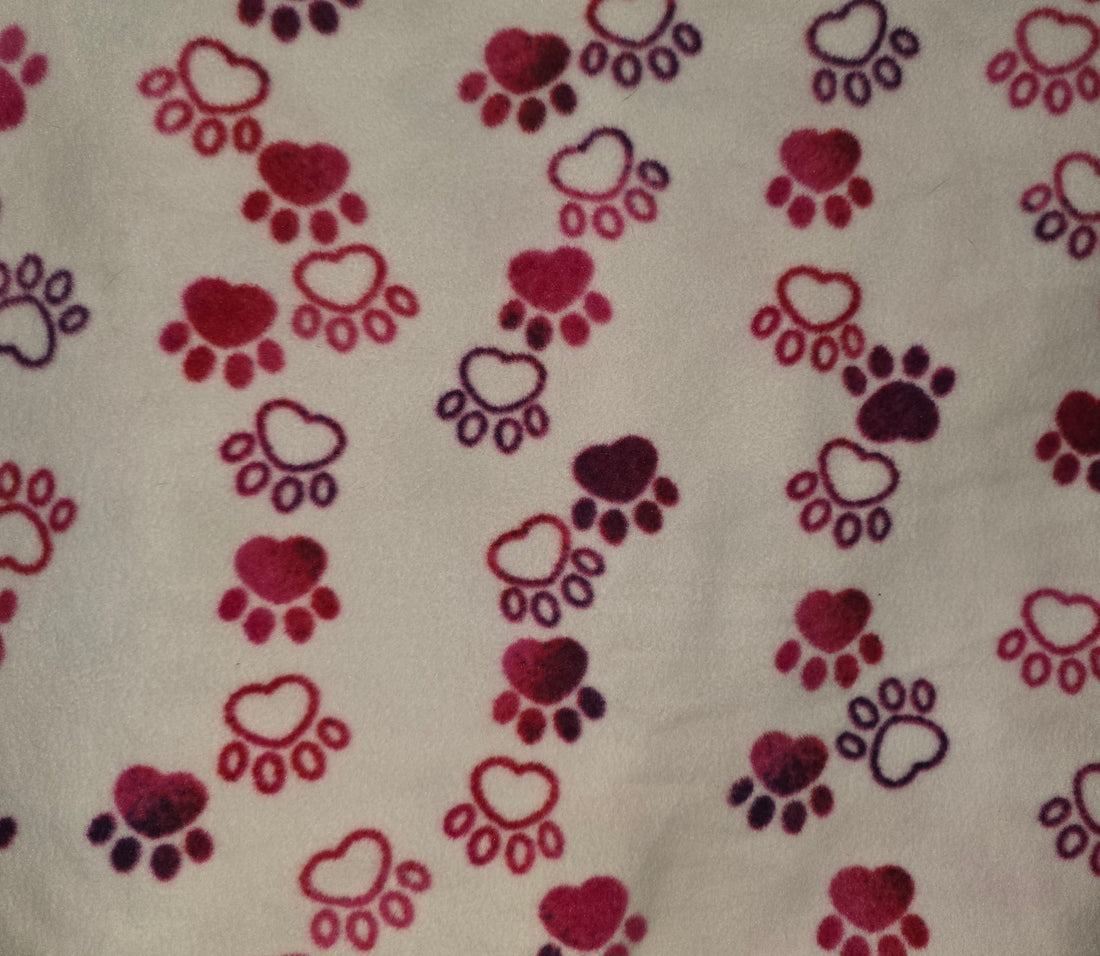 Dog Blanket - pink and purple paw print