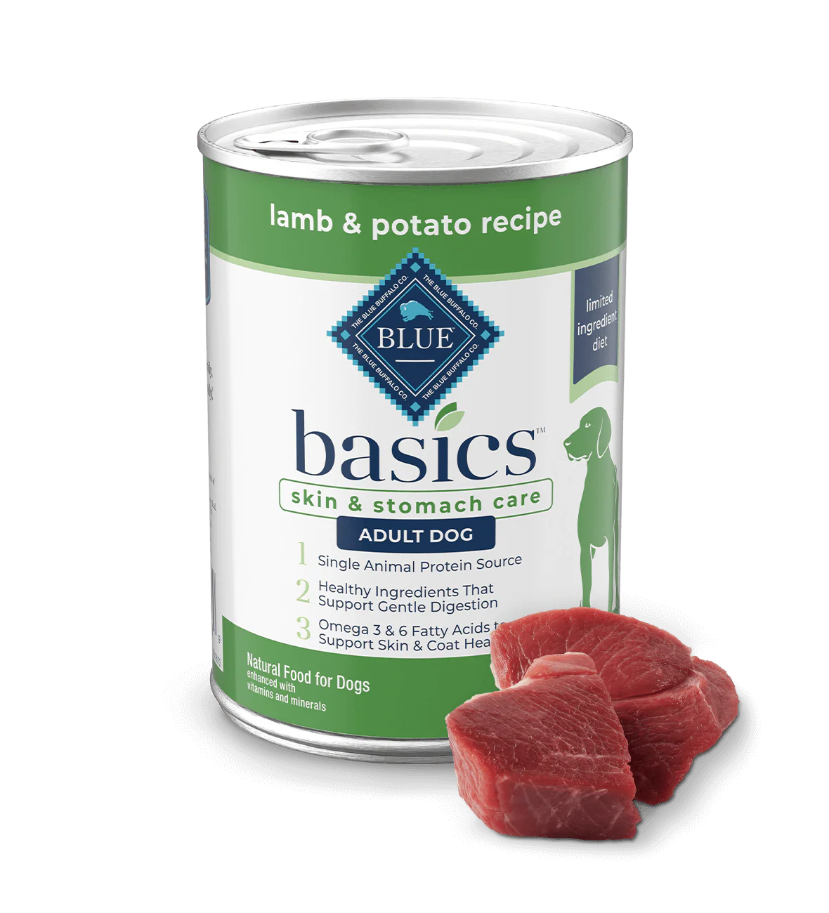 Blue Buffalo Basics Adult Grain-Free Lamb &amp; Potato, Limited Ingredient Diet Wet Dog Food (12.5oz)