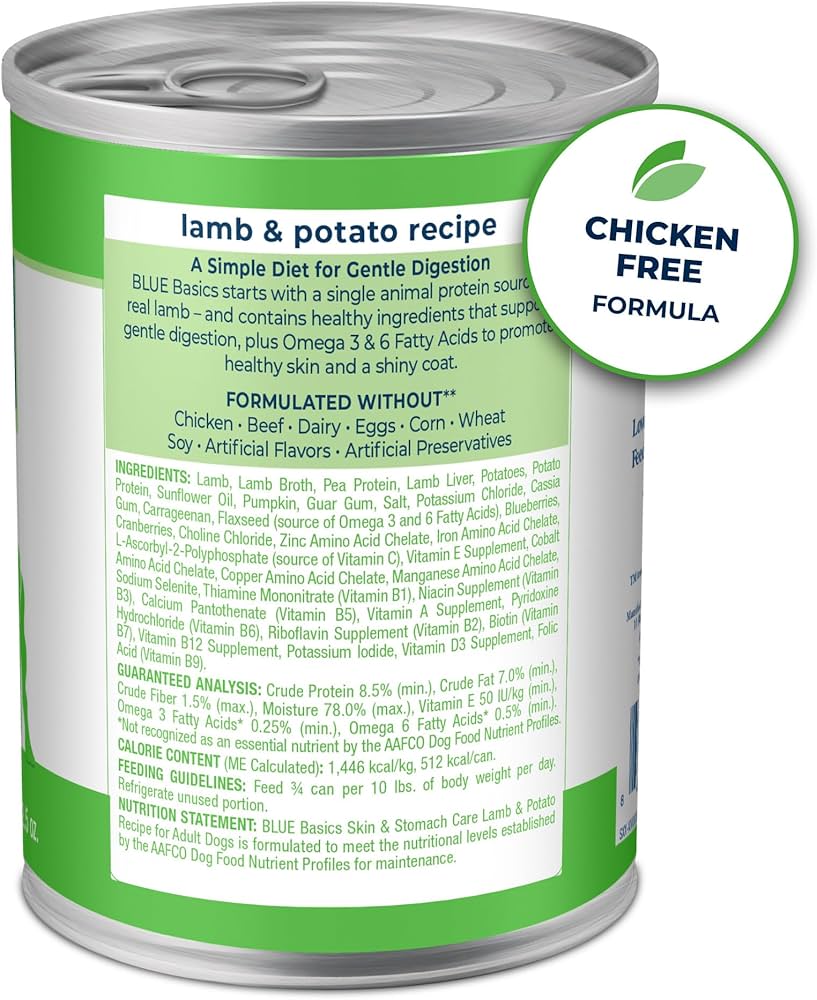 Blue Buffalo Basics Adult Grain-Free Lamb &amp; Potato, Limited Ingredient Diet Wet Dog Food (12.5oz)