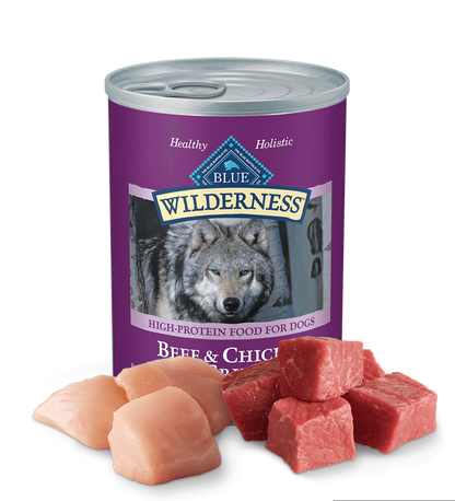 Blue Buffalo Wilderness Adult Grain-Free Beef &amp; Chicken Grill Wet Dog Can (12.5oz)