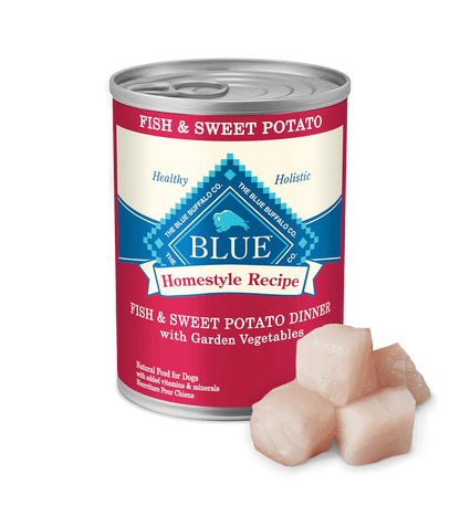 Blue Buffalo Adult Homestyle Fish &amp; Sweet Potato with Garden Vegetables Wet Dog Cans (12.5oz)