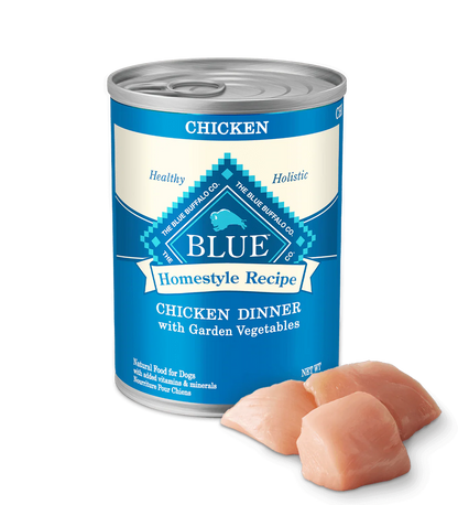 Blue Buffalo Adult Homestyle Chicken, Brown Rice &amp; Garden Vegetables Wet Dog Cans (12.5oz)