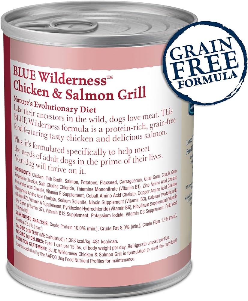 Blue Buffalo Wilderness Adult Grain-Free Salmon &amp; Chicken Wet Dog Can (12.5oz)