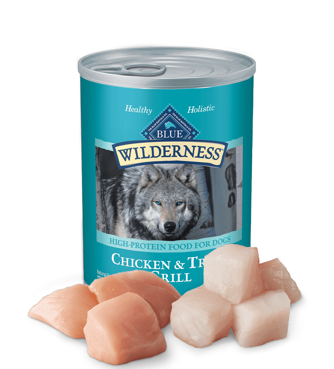 Blue Buffalo Wilderness Adult Grain-Free Trout &amp; Chicken Grill Wet Dog Cans (12.5oz)
