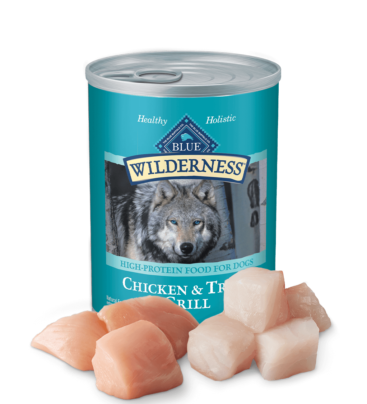 Blue Buffalo Wilderness Adult Grain-Free Trout &amp; Chicken Grill Wet Dog Cans (12.5oz)