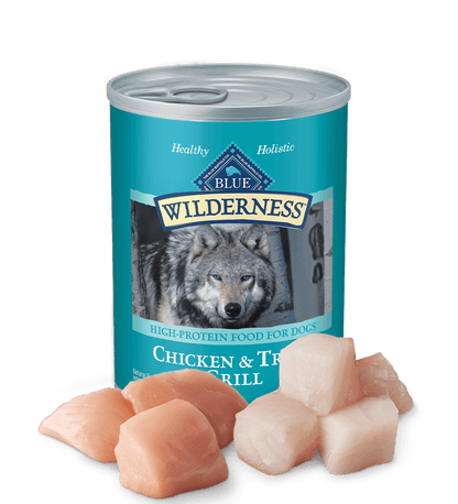 Blue Buffalo Wilderness Adult Grain-Free Trout &amp; Chicken Grill Wet Dog Cans (12.5oz)