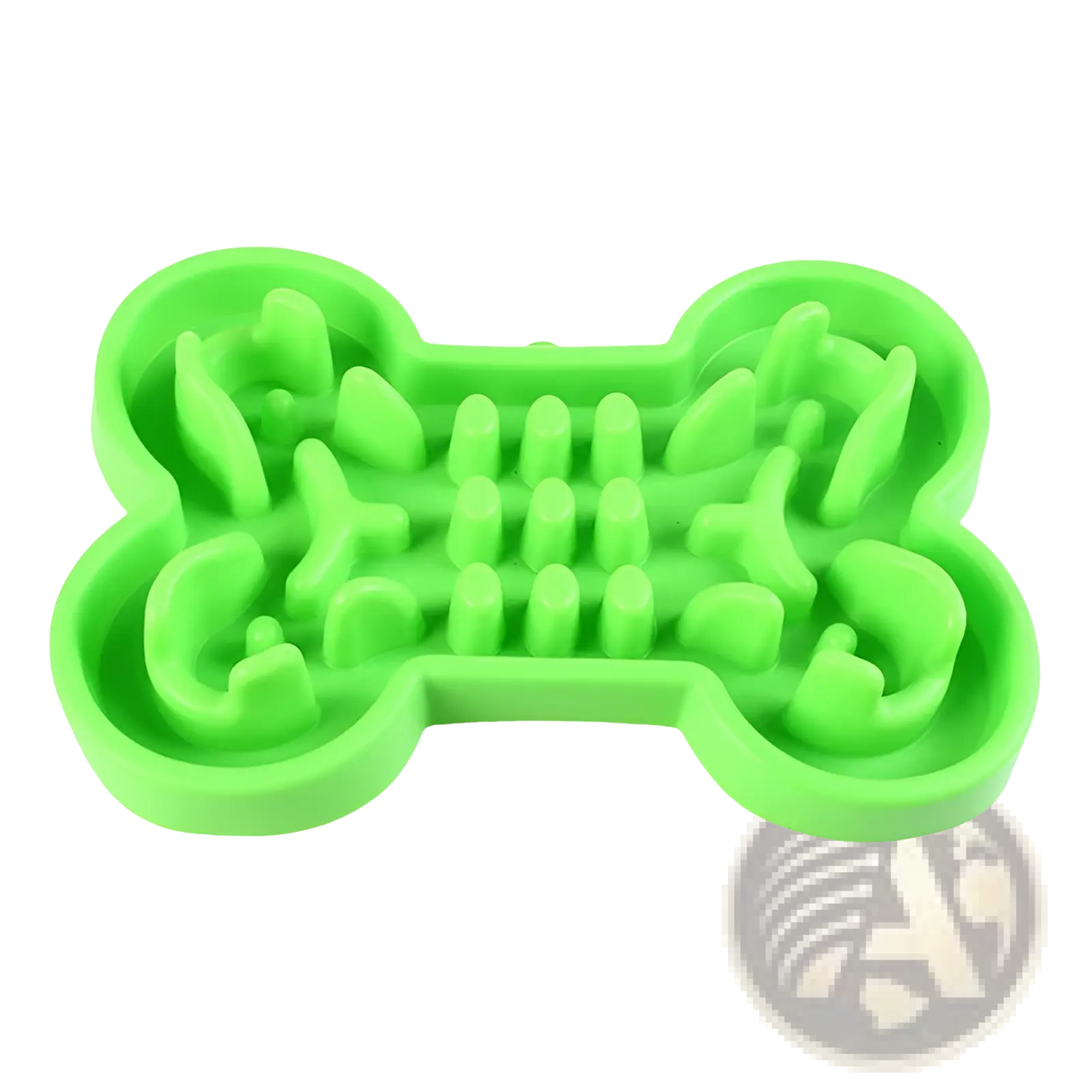 Bone Puzzle Slow Feeder Dog Bowl Blue Silicone