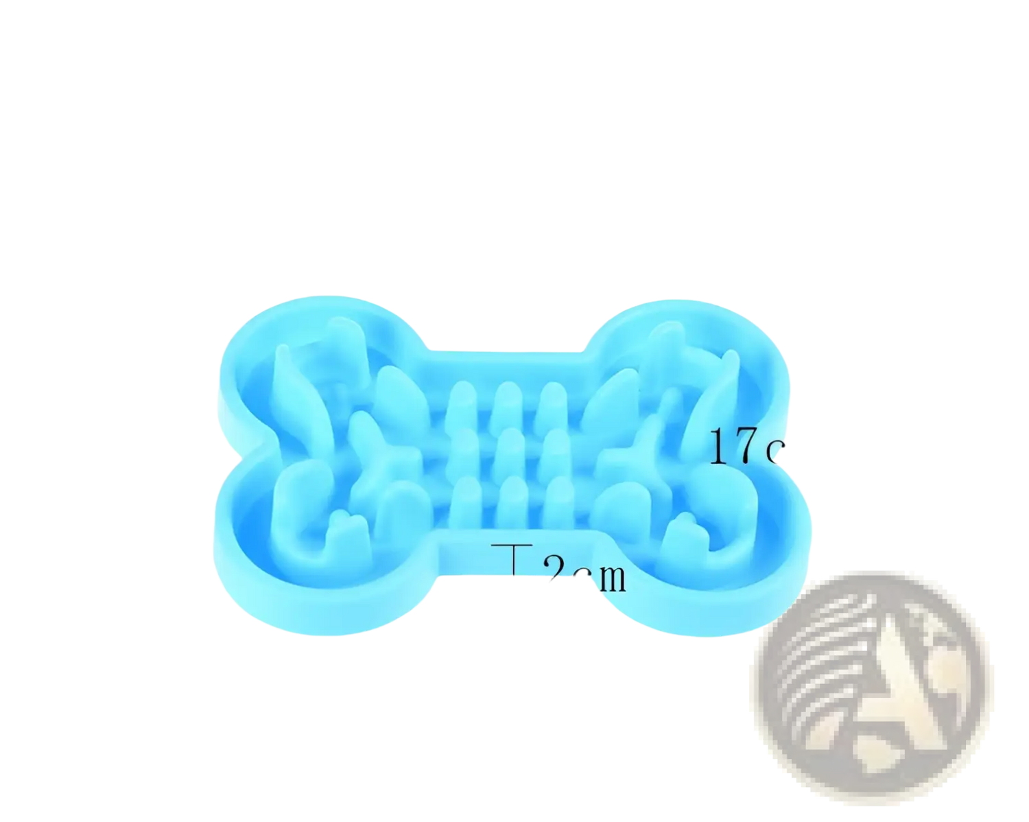 Bone Puzzle Slow Feeder Dog Bowl Blue Silicone