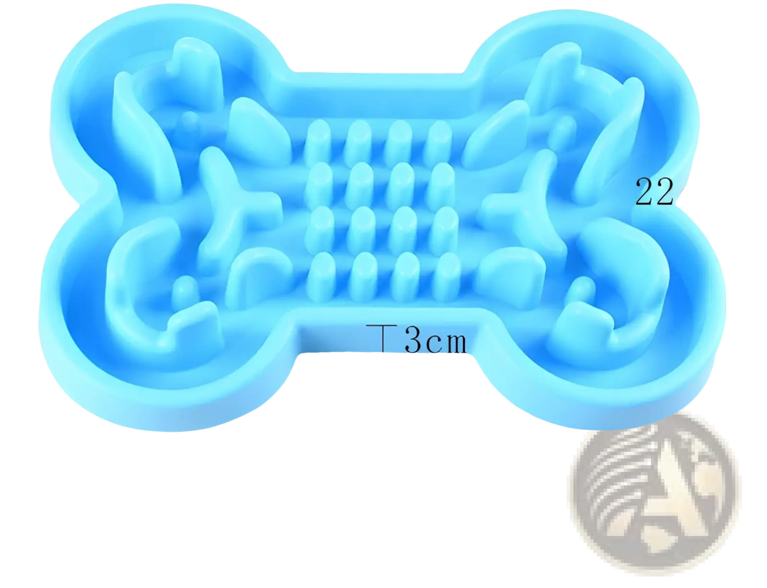 Bone Puzzle Slow Feeder Dog Bowl Blue Silicone