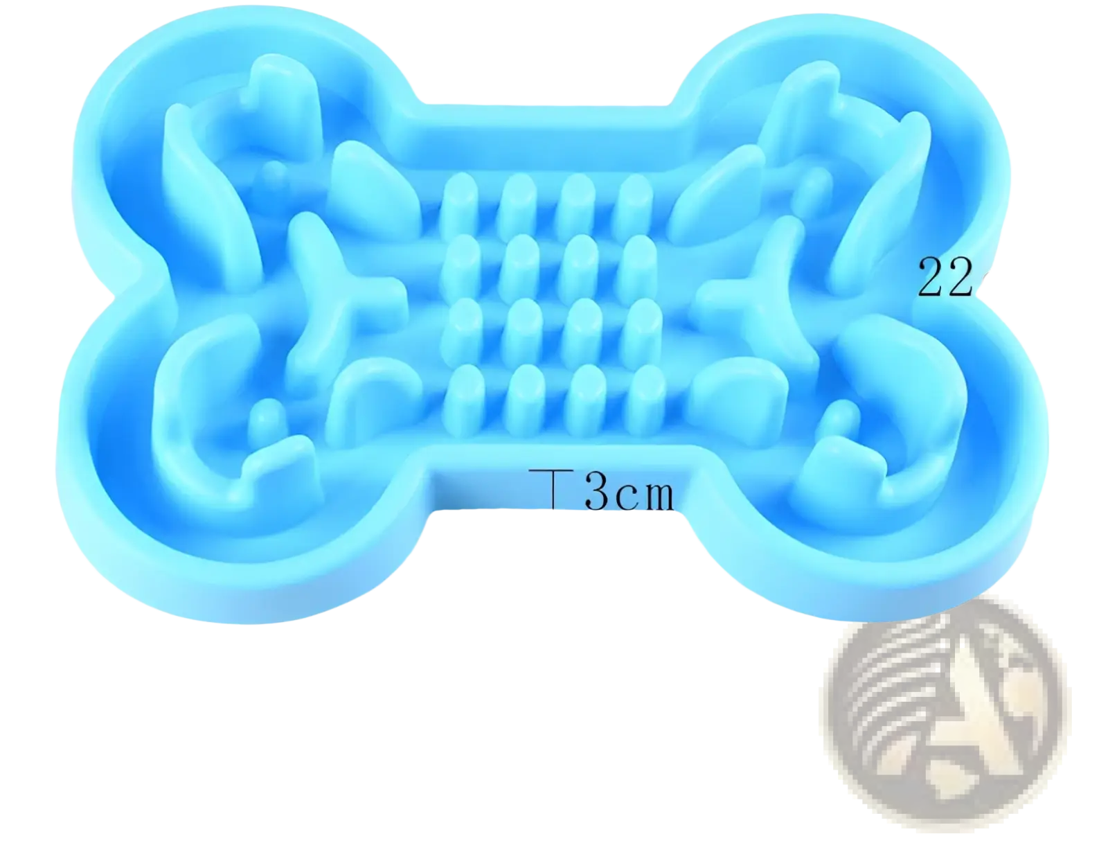 Bone Puzzle Slow Feeder Dog Bowl Blue Silicone