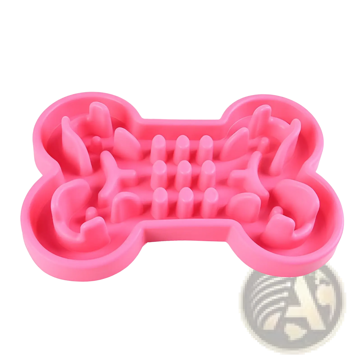 Bone Puzzle Slow Feeder Dog Bowl Blue Silicone