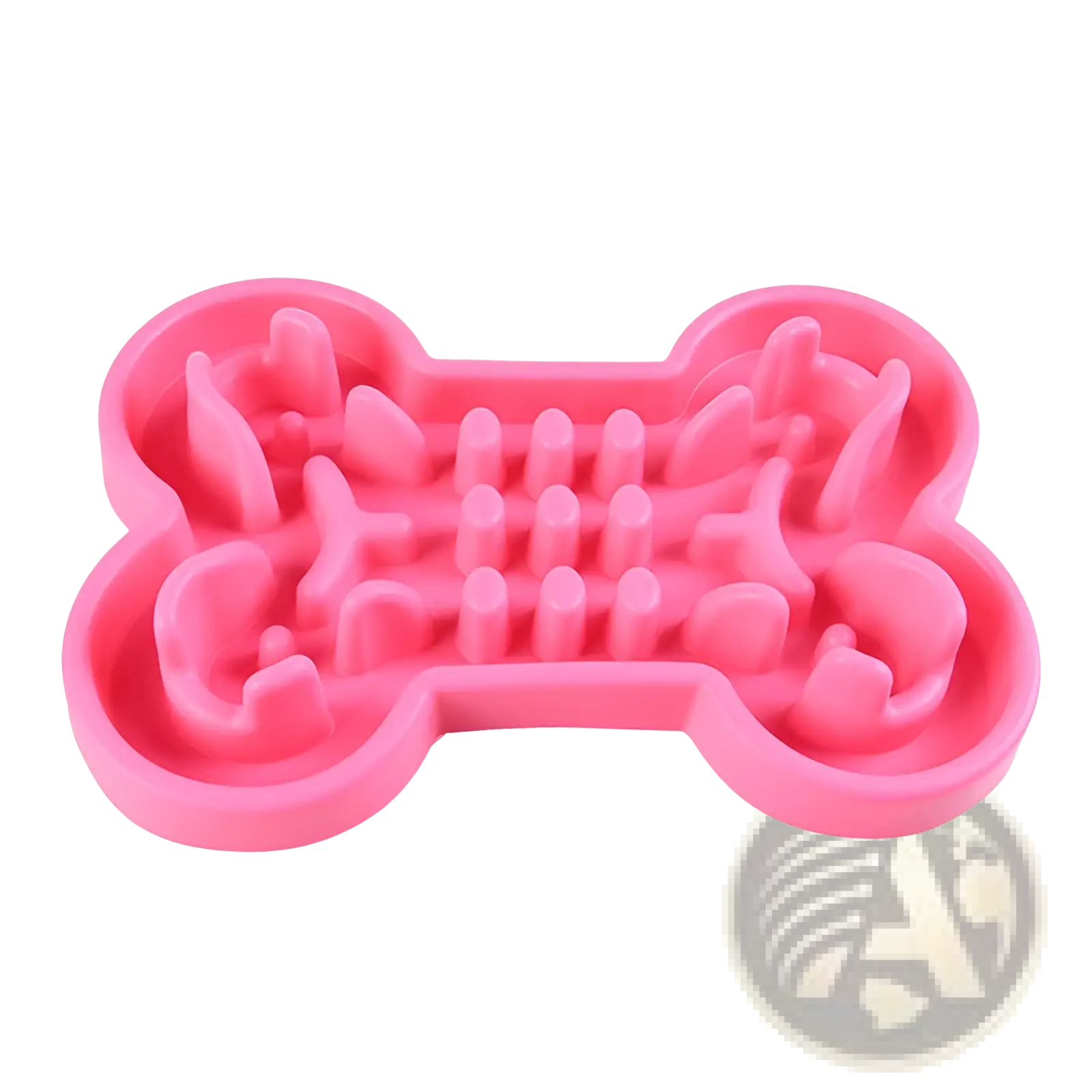 Bone Puzzle Slow Feeder Dog Bowl Blue Silicone