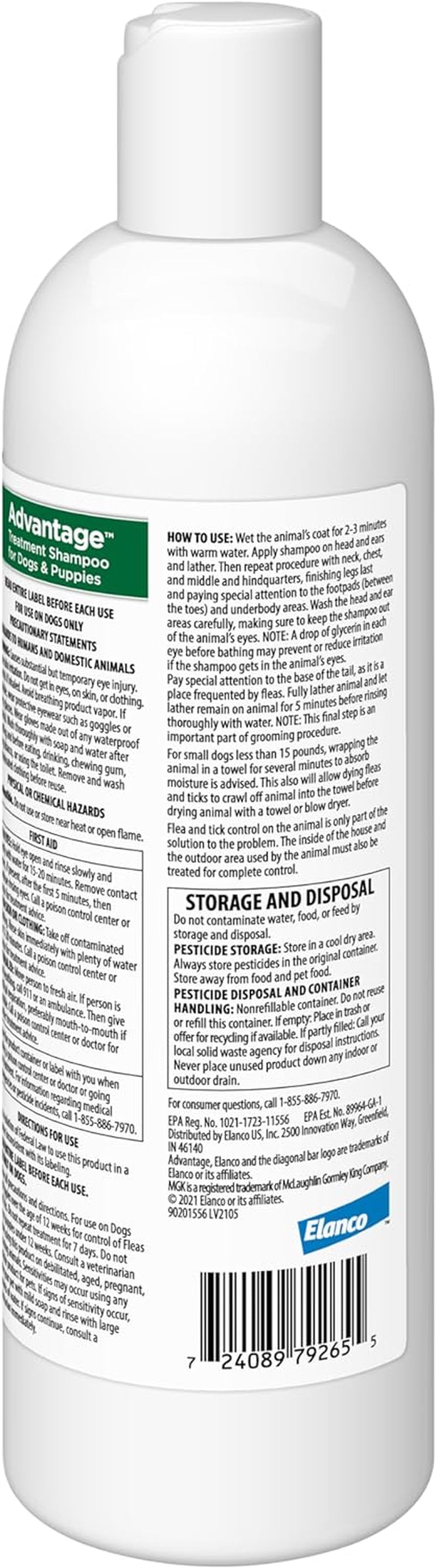 12 Oz Flea &amp; Tick Shampoo for Puppies &amp; Adult Dogs .