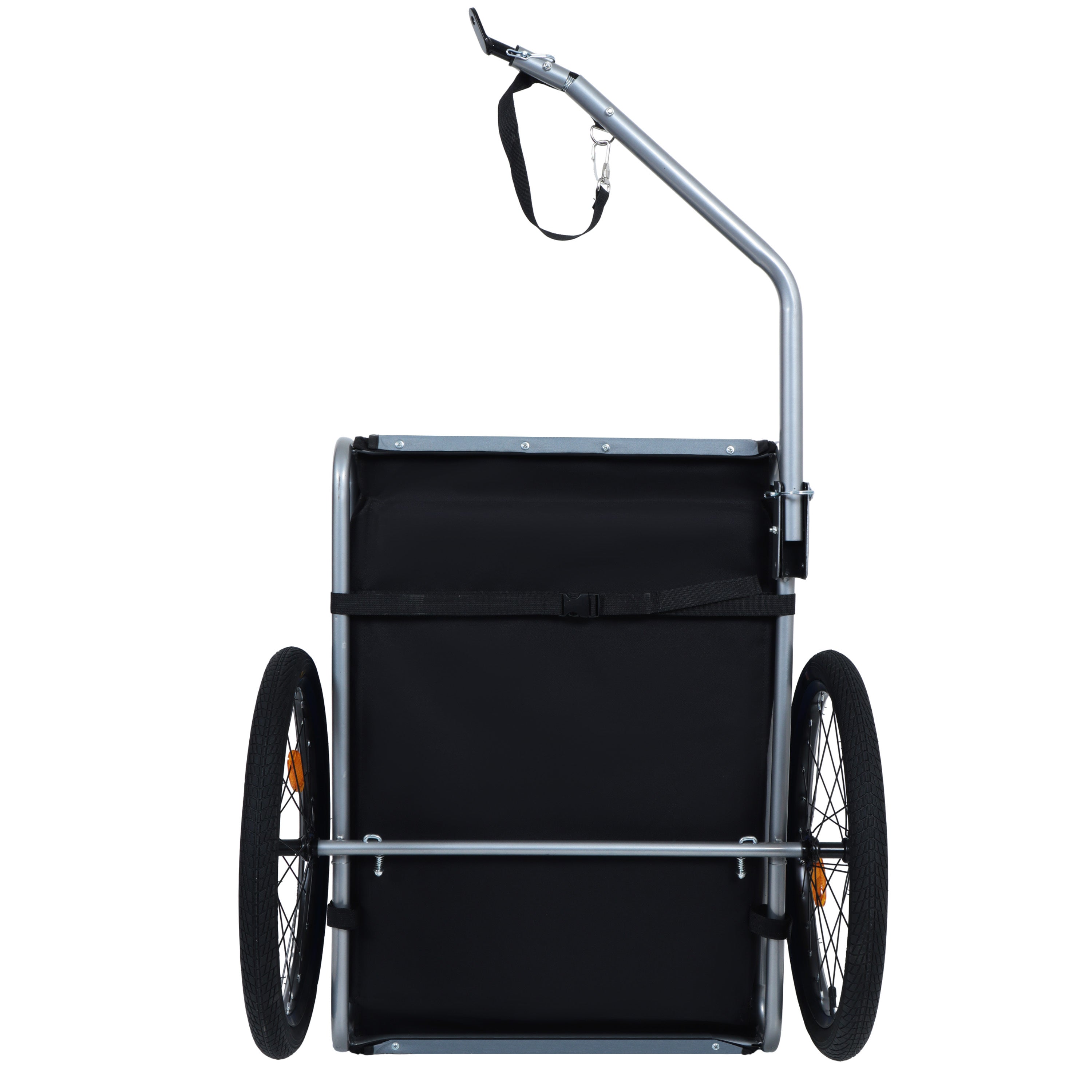 Large Folding Bike Trailer for Dogs – 66LB Capacity All-Terrain Pet Carrier, Durable Steel Frame for Cycling, Jogging, Camping &amp; Outdoor Adventures, Blue-Gray