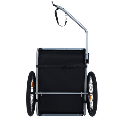 Large Folding Bike Trailer for Dogs – 66LB Capacity All-Terrain Pet Carrier, Durable Steel Frame for Cycling, Jogging, Camping &amp; Outdoor Adventures, Blue-Gray
