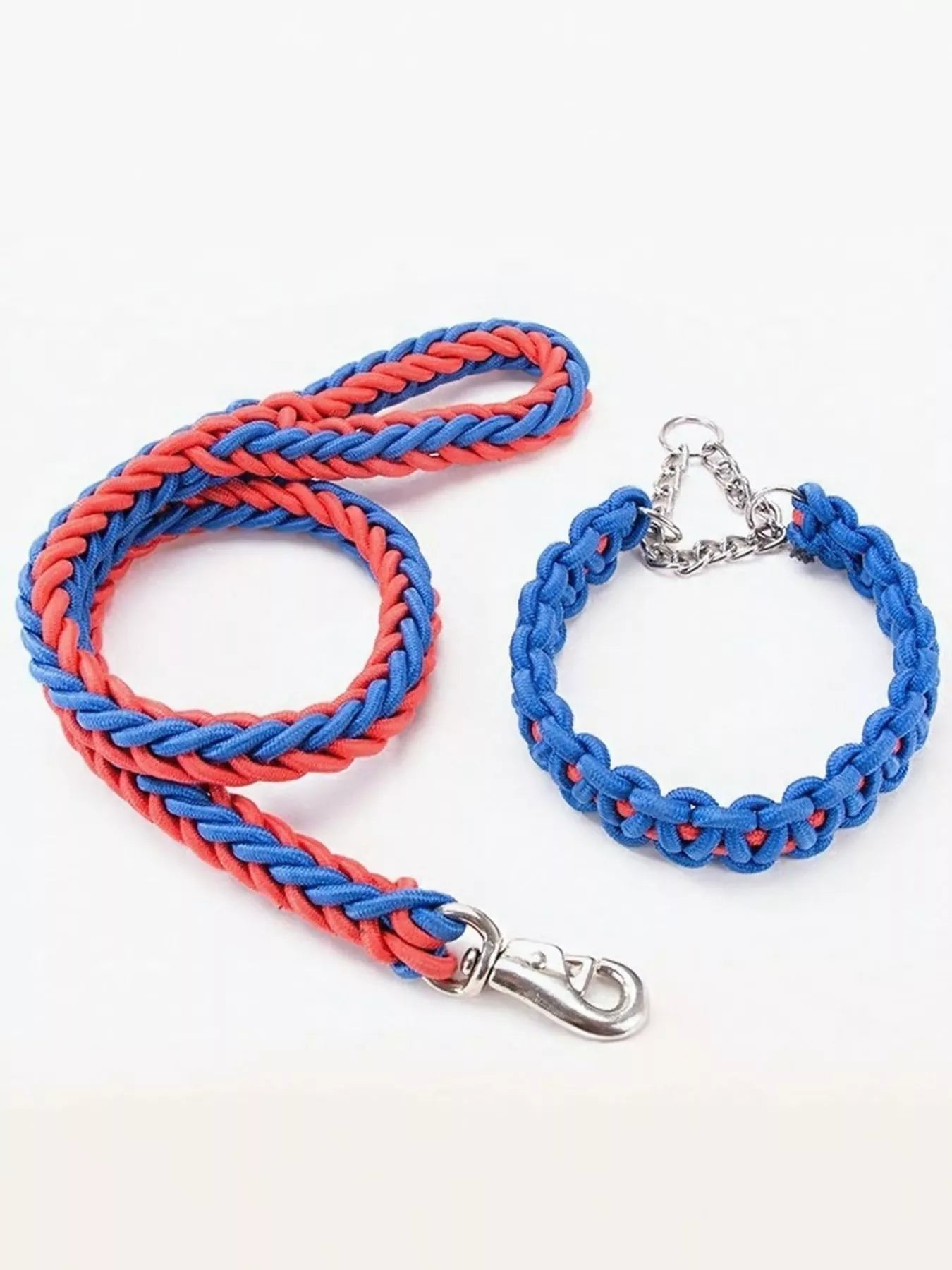 2 Piece Braided Rope Pet Leash with Metal Clasp