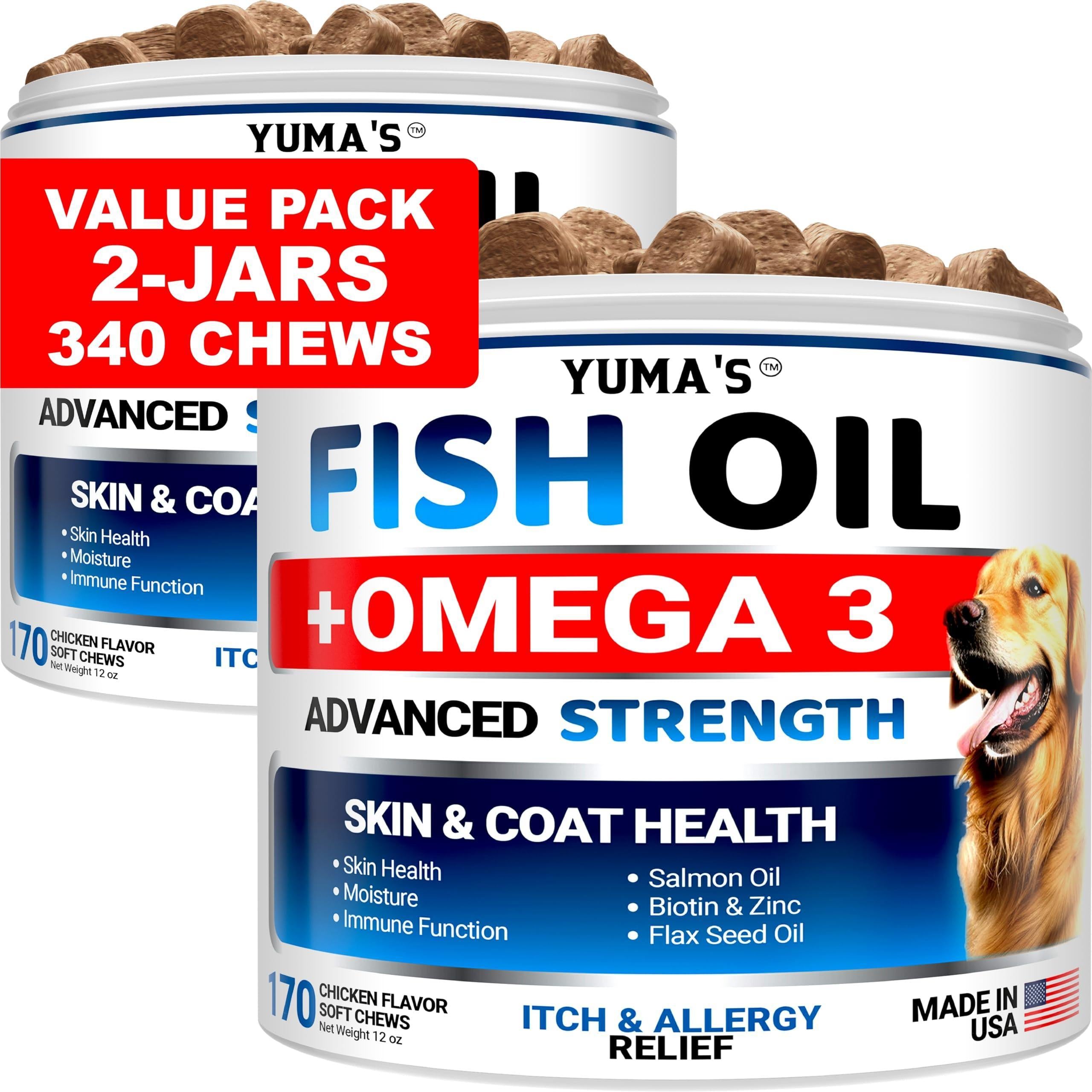 Omega-3 Fish Oil for Dogs 2-Pack Skin &amp; Coat Itchy Skin Relief
