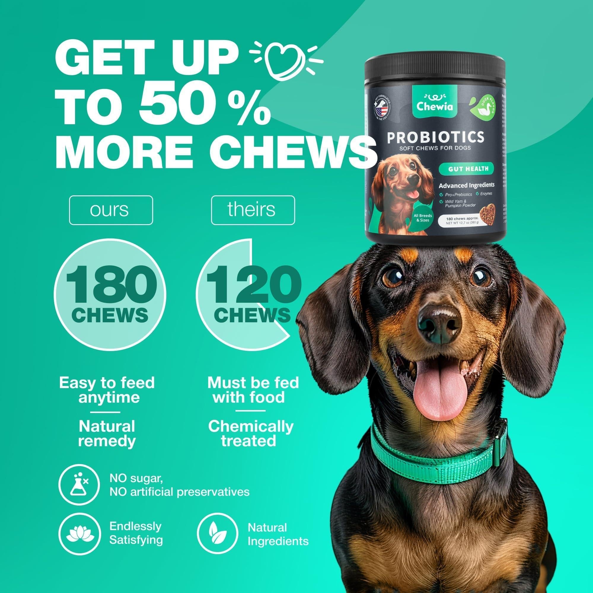 Probiotics for Dogs Digestive Enzymes Gut Health Pumpkin &amp; Yeast Powder