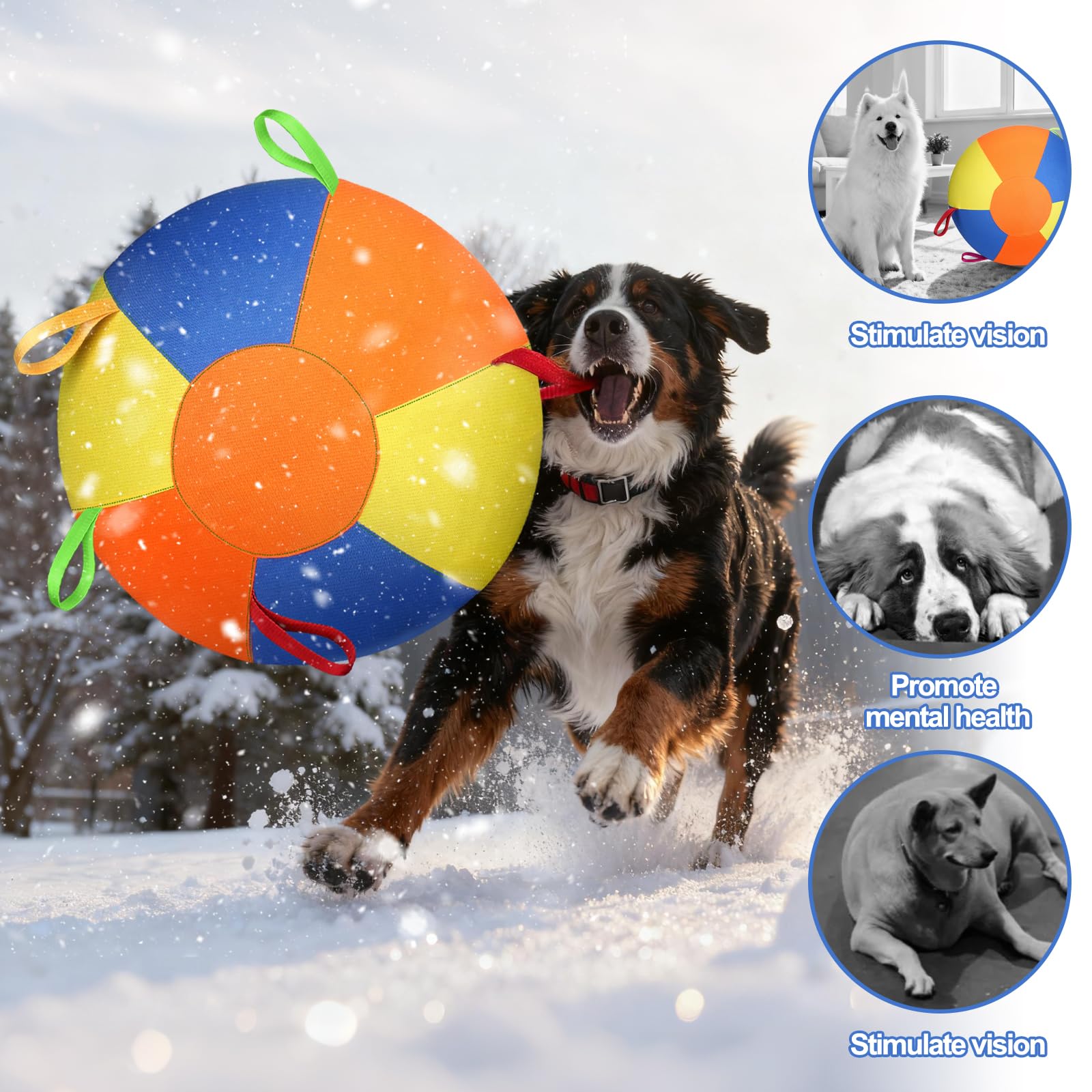 Herding Ball For Dogs, Large Dog Ball With Handles For Outdoor Play, Indestructible Training Toy Balls For Australian Shepherd, Interactive Toy Balls For Medium &amp; Large Dogs