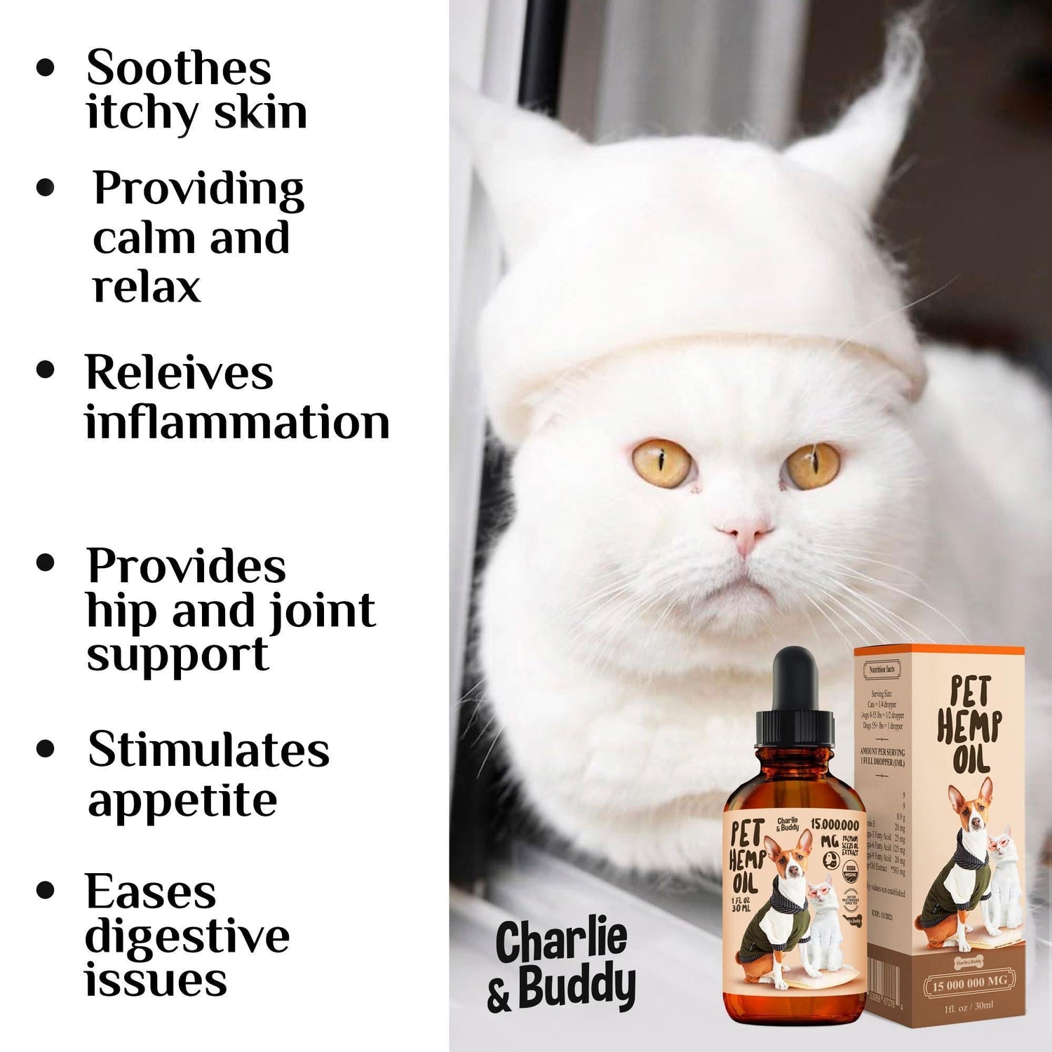 Hemp Oil for Dogs &amp; Cats Hip &amp; Joint &amp; Skin Support