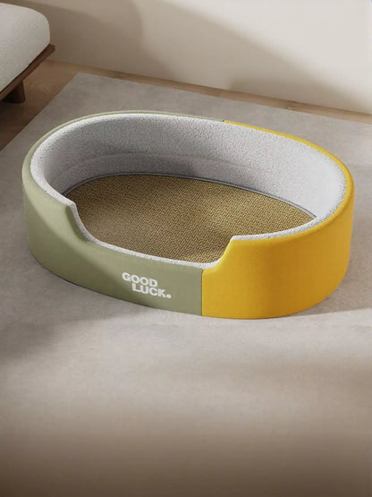 Thickened Oval Two-Tone Plush Pet Nest