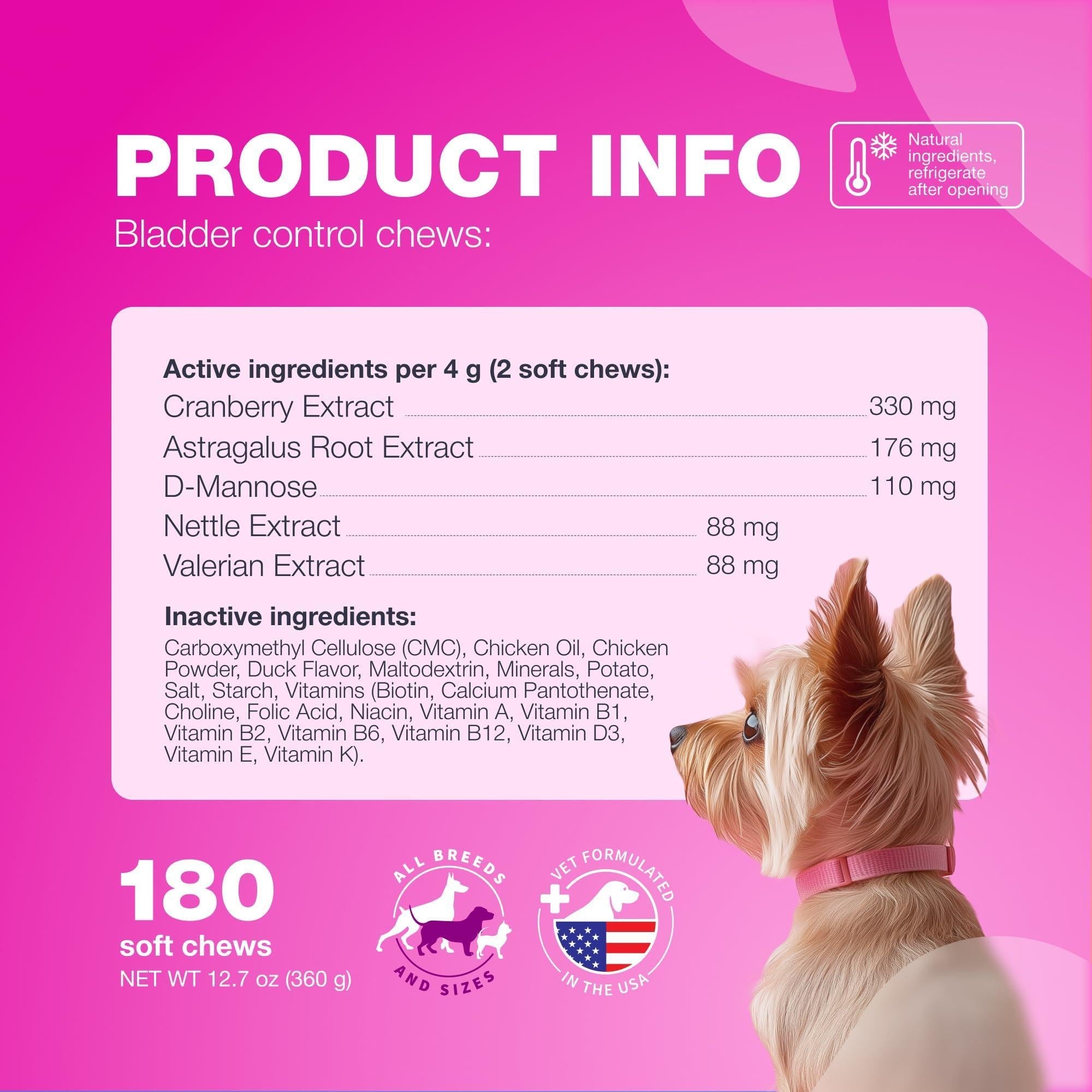 Dog UTI Treatment Cranberry Supplement Bladder &amp; Kidney Health