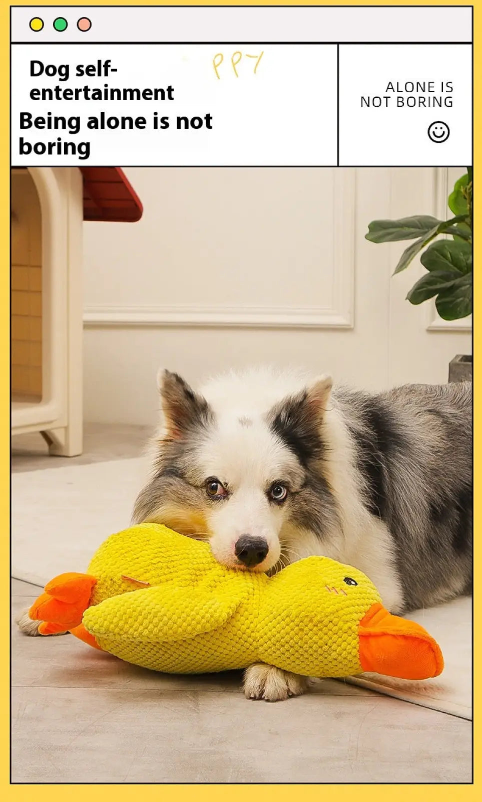 Calming Duck Toy for Dogs Anxiety Relief Quacking Plush