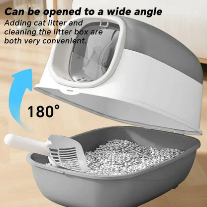 Cat Litter Box with Lid Large Covered Pet Toilet
