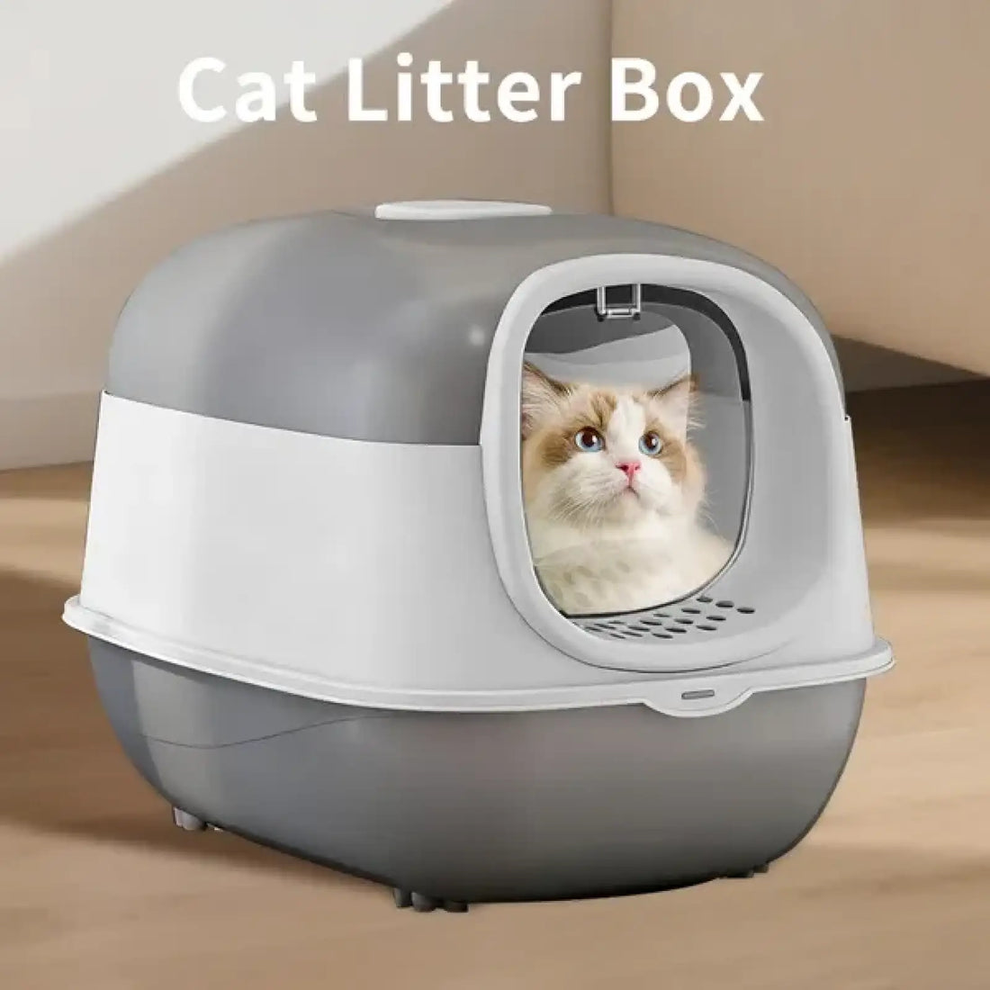 Cat Litter Box with Lid Large Covered Pet Toilet