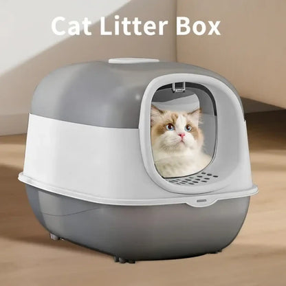Cat Litter Box with Lid Large Covered Pet Toilet
