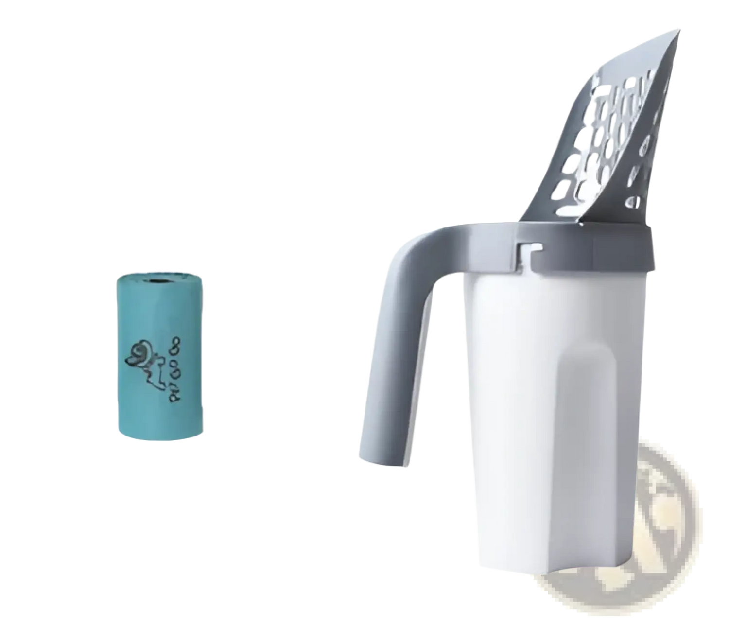 Cat Litter Scoop with Integrated Bag Dispenser