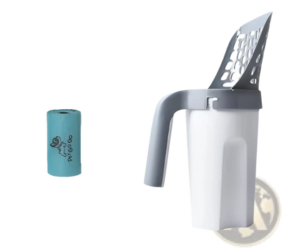 Cat Litter Scoop with Integrated Bag Dispenser