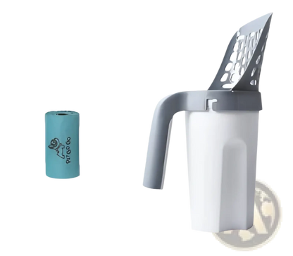 Cat Litter Scoop with Integrated Bag Dispenser