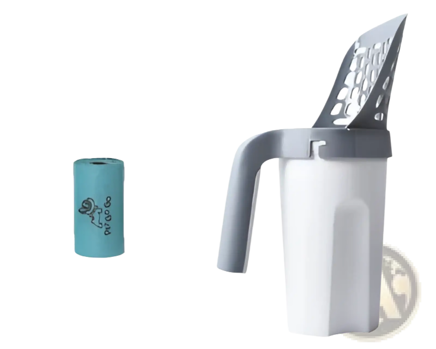Cat Litter Scoop with Integrated Bag Dispenser