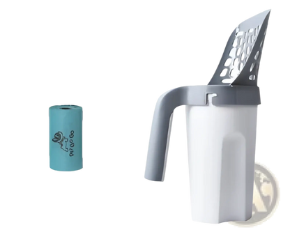 Cat Litter Scoop with Integrated Bag Dispenser