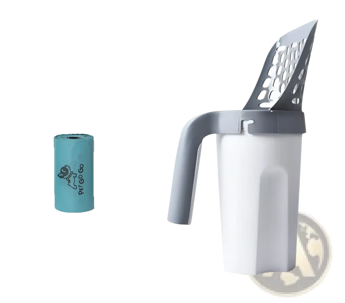 Cat Litter Scoop with Integrated Bag Dispenser