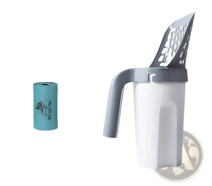 Cat Litter Scoop with Integrated Bag Dispenser