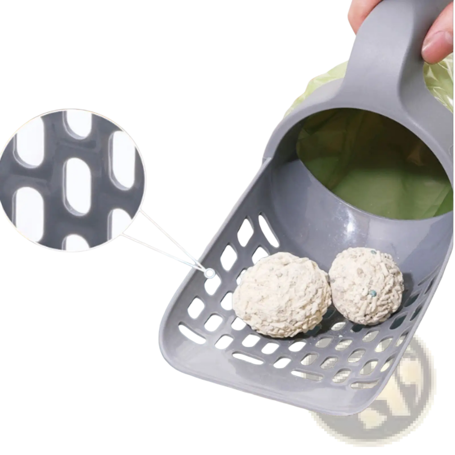 Cat Litter Scoop with Integrated Bag Dispenser