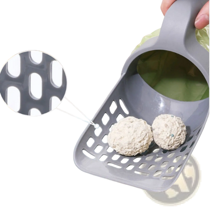 Cat Litter Scoop with Integrated Bag Dispenser