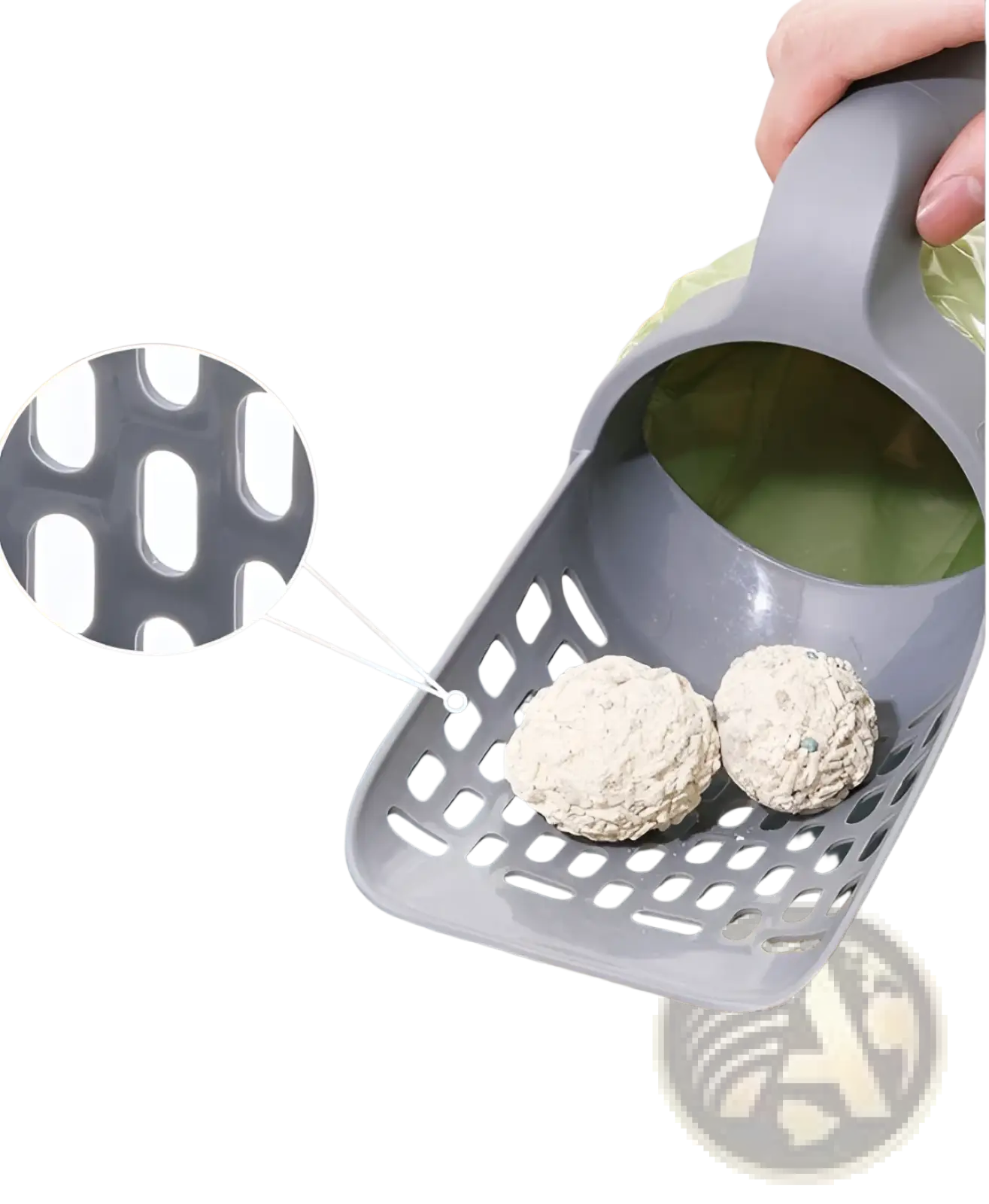Cat Litter Scoop with Integrated Bag Dispenser