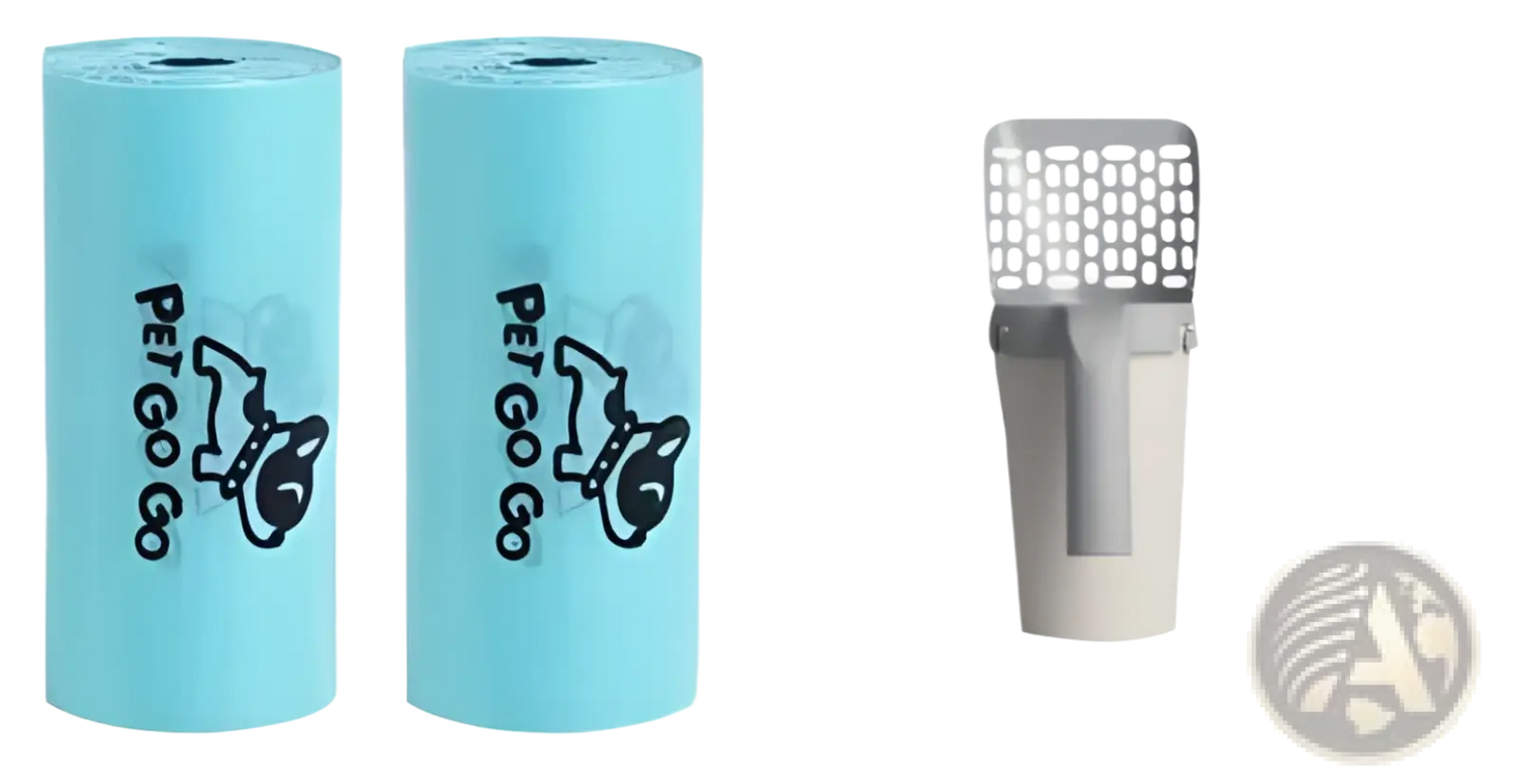 Cat Litter Scoop with Integrated Bag Dispenser