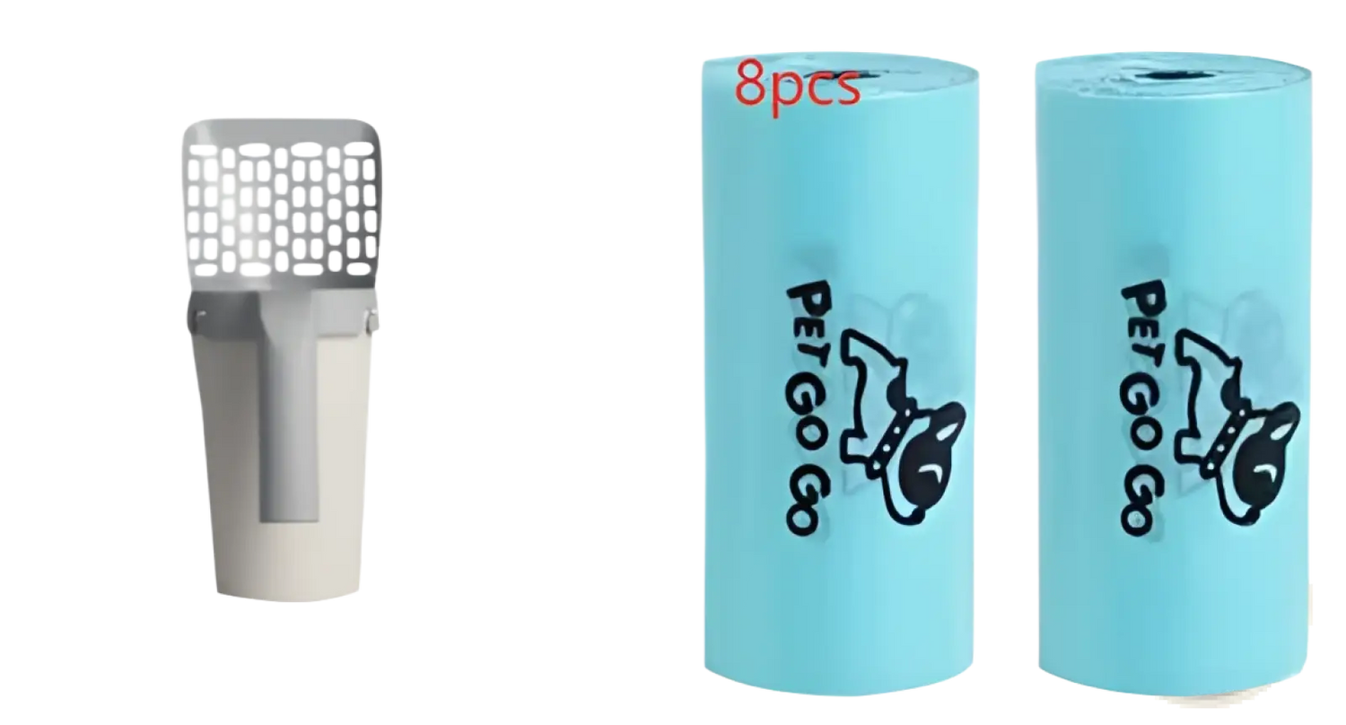 Cat Litter Scoop with Integrated Bag Dispenser