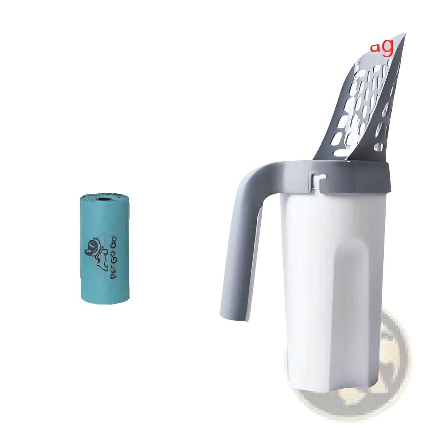 Cat Litter Scoop with Integrated Bag Dispenser