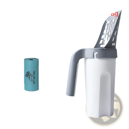 Cat Litter Scoop with Integrated Bag Dispenser
