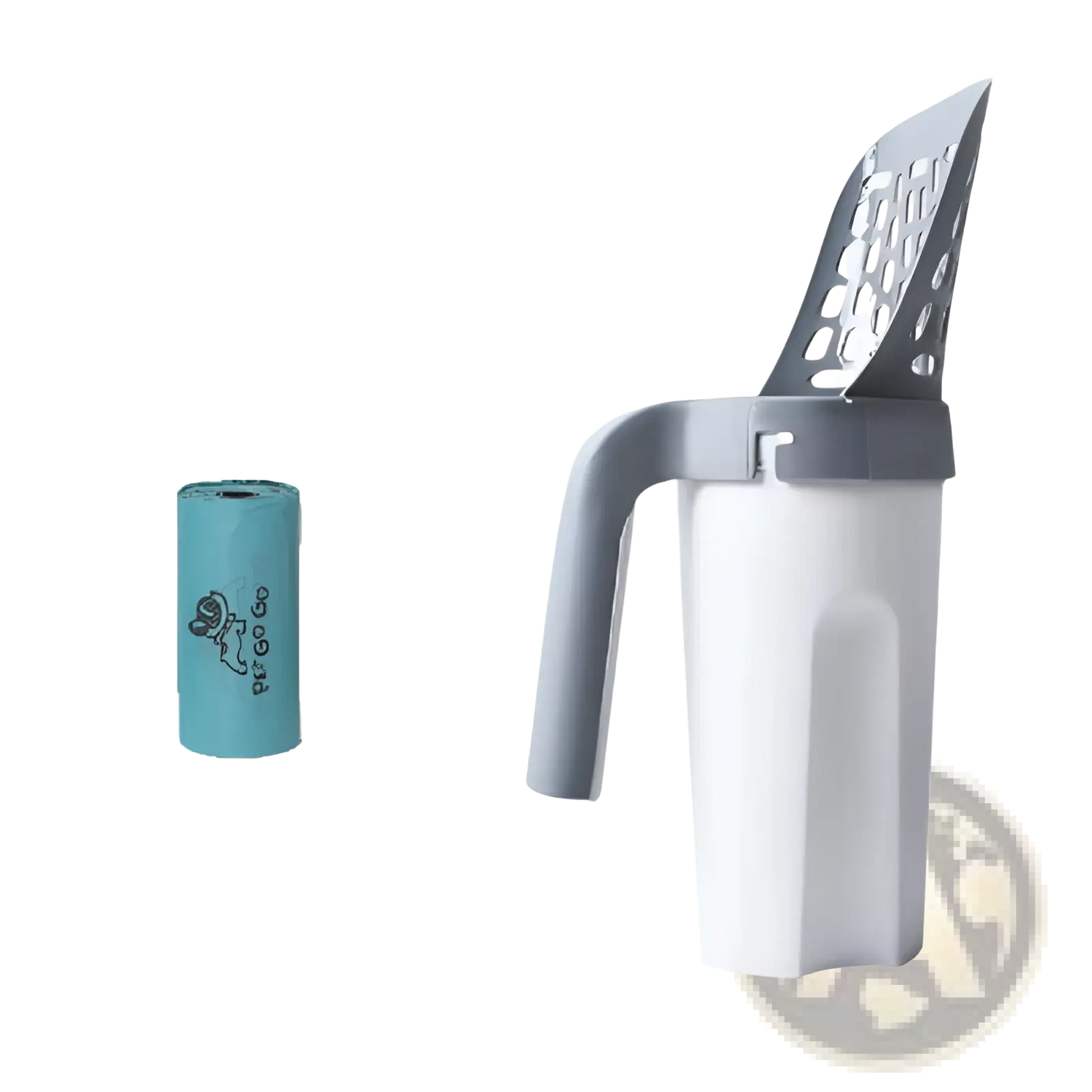 Cat Litter Scoop with Integrated Bag Dispenser