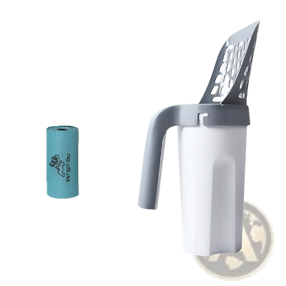 Cat Litter Scoop with Integrated Bag Dispenser