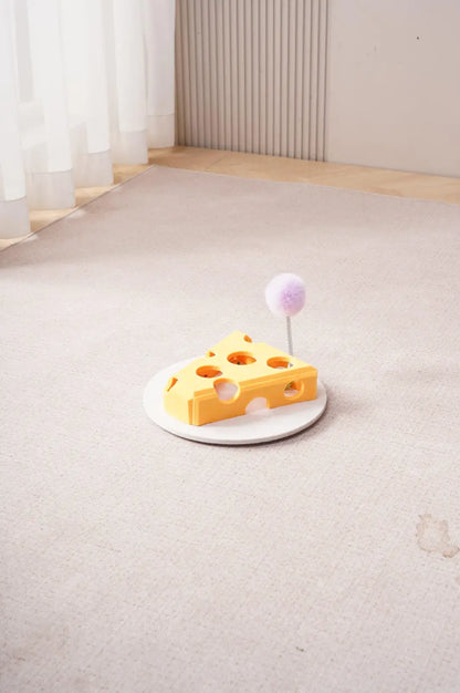 Cat Puzzle Toy with Spring Wand and Suction Cup Base