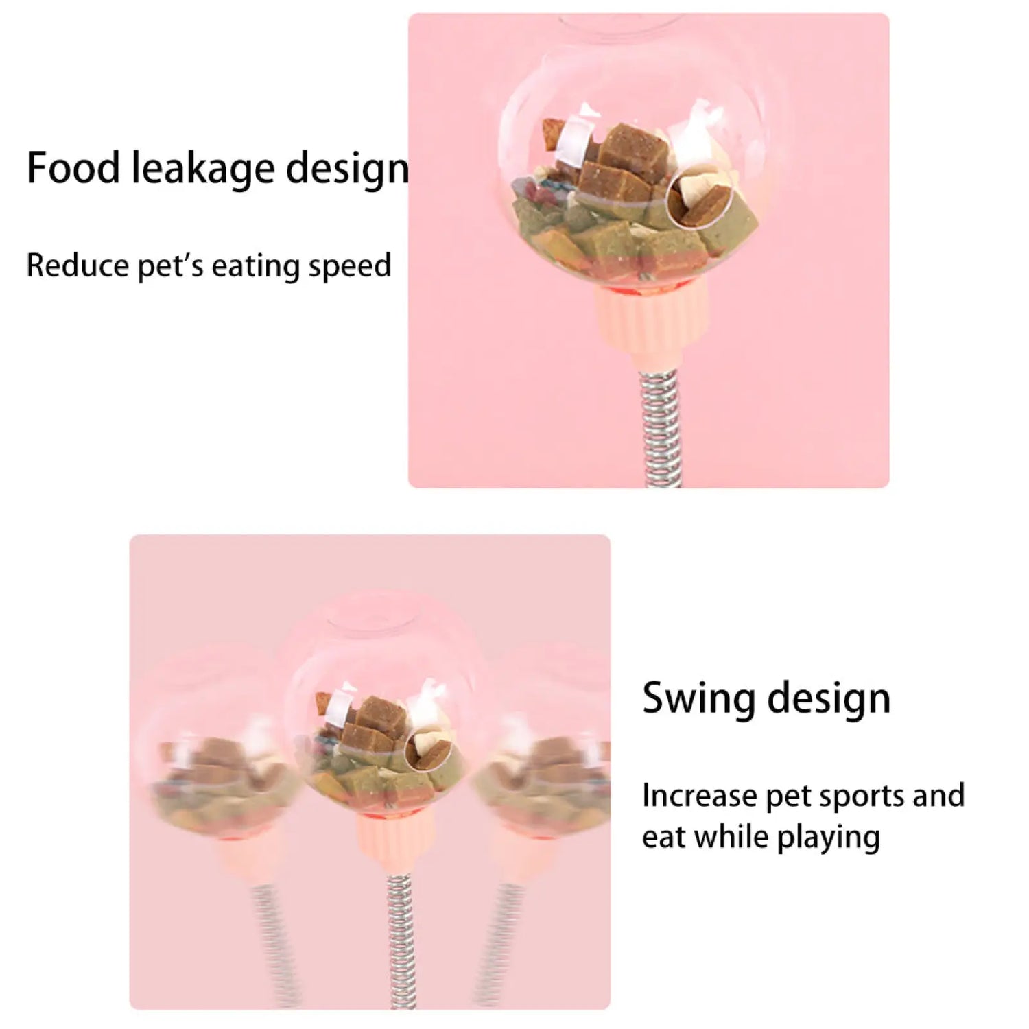 Cat Puzzle Toy Tumbler Food Dispenser with Suction Cup